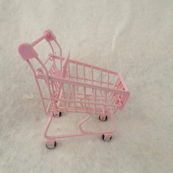 Mini Grocery Shopping Cart Market Basket Metal Pink - Picture 2 of 7
